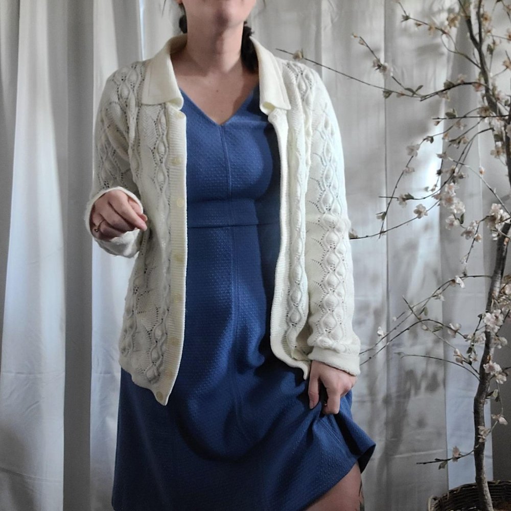 Ann Taylor Periwinkle Fit & Flare Mid Sleeve Dress - Picture 2 of 11